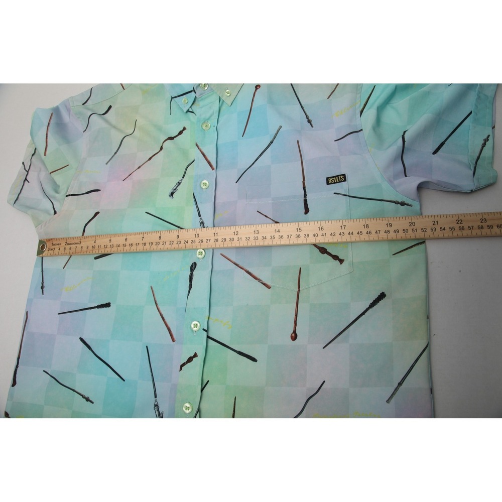 RSVLTS Harry Potter Wizard Wand Kunuflex Button Down Shirt Men's Medium - Picture 8 of 12